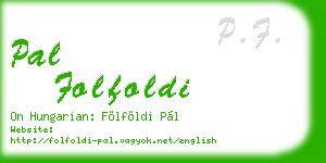 pal folfoldi business card