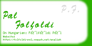 pal folfoldi business card